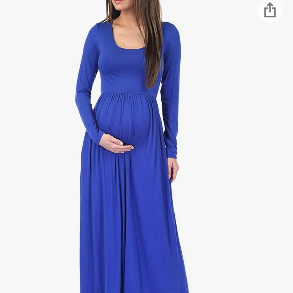 Blue Maxi Dress for Maternity- Mother Bee